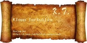 Klepp Tertullia névjegykártya